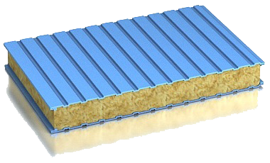 Стеновая трехслойная сэндвич-панель (минеральная вата, минвата)