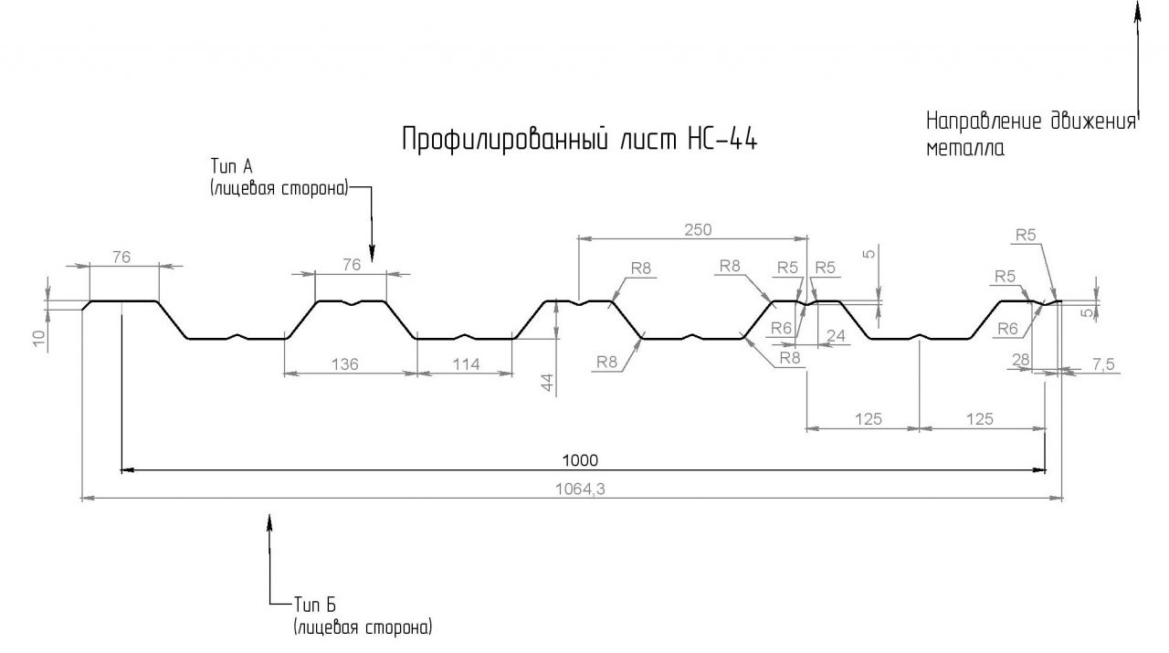 Профнастил HC-44 Профнастил HC-44